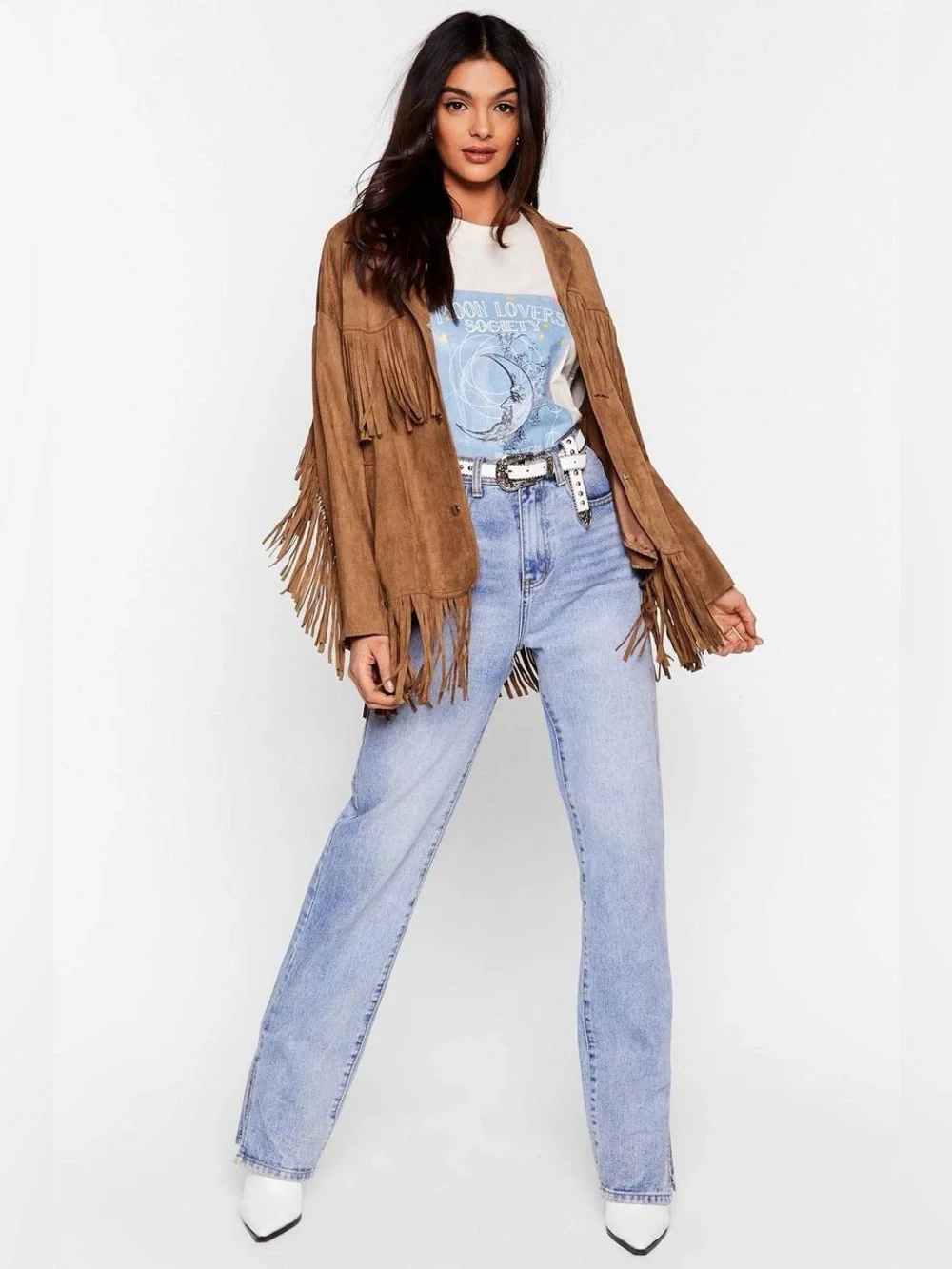 Nasty Gal Faux Suede Fringe Jacket NWT - Picture 2 of 9